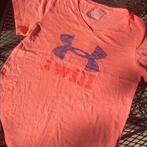 Youth large girls  under armor V-neck T-shirt
